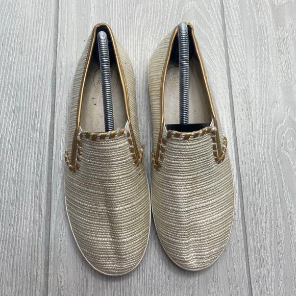 Jack Rogers Women's Ecru Cream & Gold Baldwin Slip On Sneakers Size 10 - Picture 7 of 11